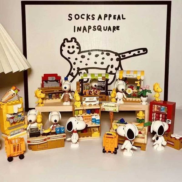 Series Building Blocks Anime Figure Models Bricks Desktop Decoration Anime Kaii Dog Toys Kids Holiday Gifts Z241208