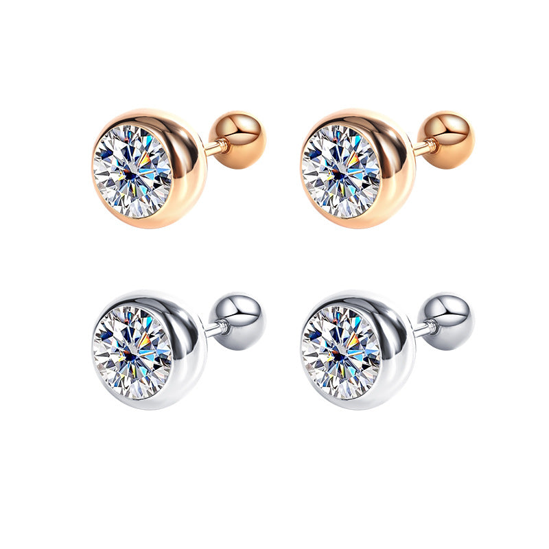 bubble lucky stud earrings designer for women 925 sterling silver pass diamond tester vvs moissanite earring plated PT950 gold jewelry valentines da