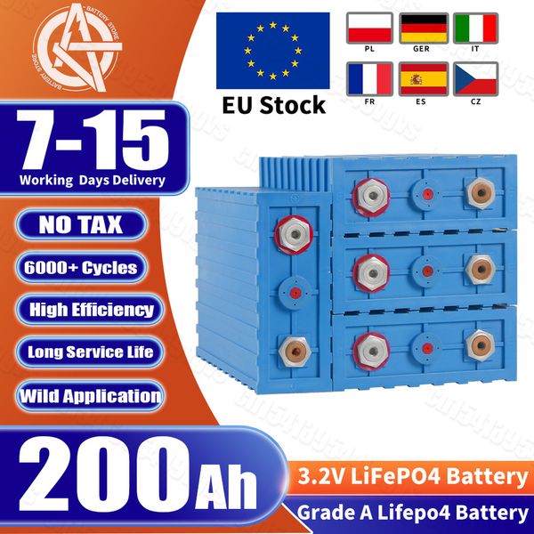 EU Grade A 200AH Lifepo4 Battery 3.2V Deep 6000 Cycle Rechargeable lithium-ion Battery Wild Application For Golf Cart Wheelchair