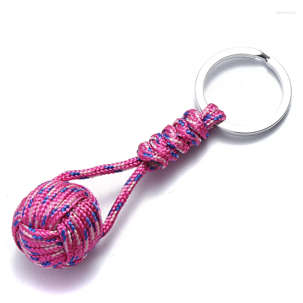 Outdoor Gadgets Parachute Woven Rope Ball Keychain Paracord Lanyard Key Ring Monkey Fist Chains Outdoors Survival Tool Jewelry