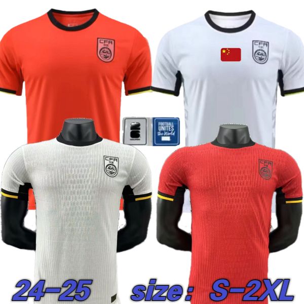 2024 2025 China National Team Mens Soccer Jerseys 24 player version #5 ZHANG L.P. #7 WU L. #10 WEI SH.H. Home Red Away Football Shirts Short