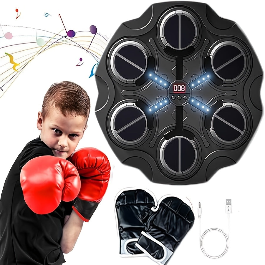 TEMU Music Boxing Machine With Punching Bag, Controlled Volume Electronic Wall Mounted Smart Boxing Machine With Led, Music Boxing Punching Bag