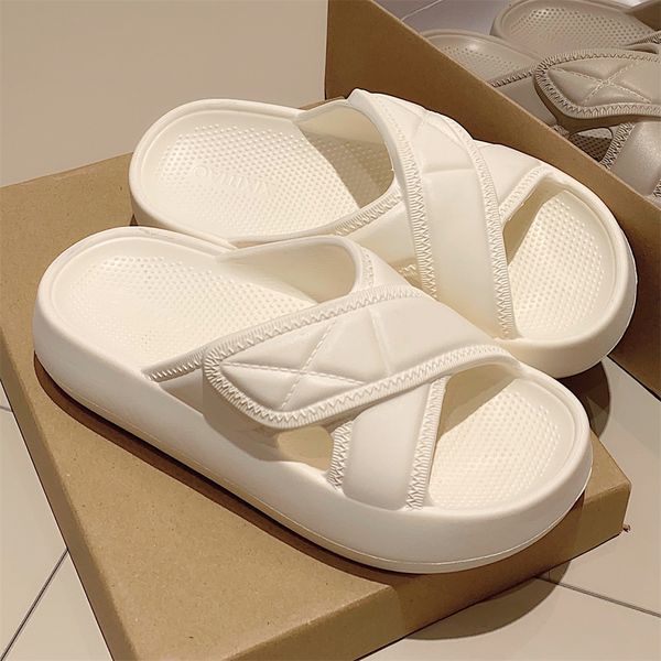 2024 New Slippers Women&#039;s summer shoes Simple solid color cross slippers indoor street sandals girls beach shower slide