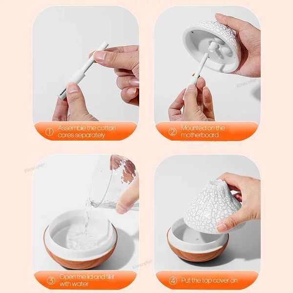 Humidifiers 300ml Volcano Air Humidifier Desktop Electric USB Humidifier Water Mist Diffuser Air Purifier 7-Color Night Air Purifier M240829