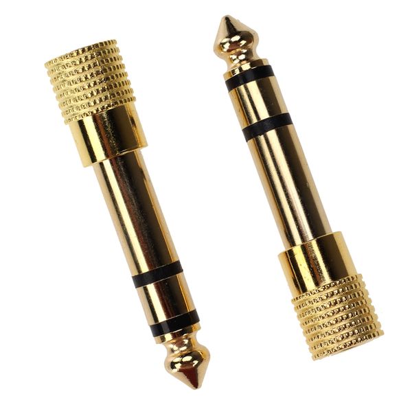 Gold Plated 6.35mm Male to 3.5mm Female Stereo Audio Headphone Adapter for Amplifier Speaker Connector Converter