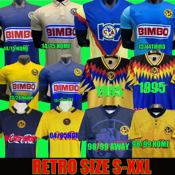2004 2005 Club America Retro soccer jerseys 2001 02 1999 98 LIGA MX 1916-2006 90th 13 14 Football Shirts 1995 1990 S.CABANAS ZAMORANO BRANDA