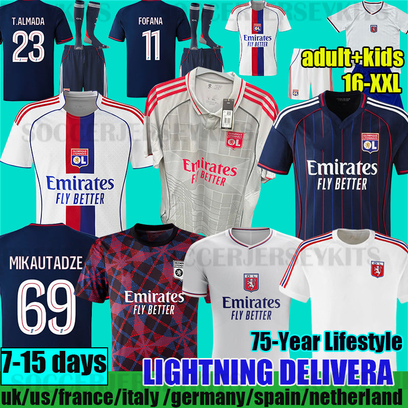 3xl 4xl lyon MIKAUTADZE Maillot de foot FOFANA Soccer Jersey 75-year-anniversary TOLISSO NUAMAH OL 75th football shirts T.ALMADA equipment lyon jers