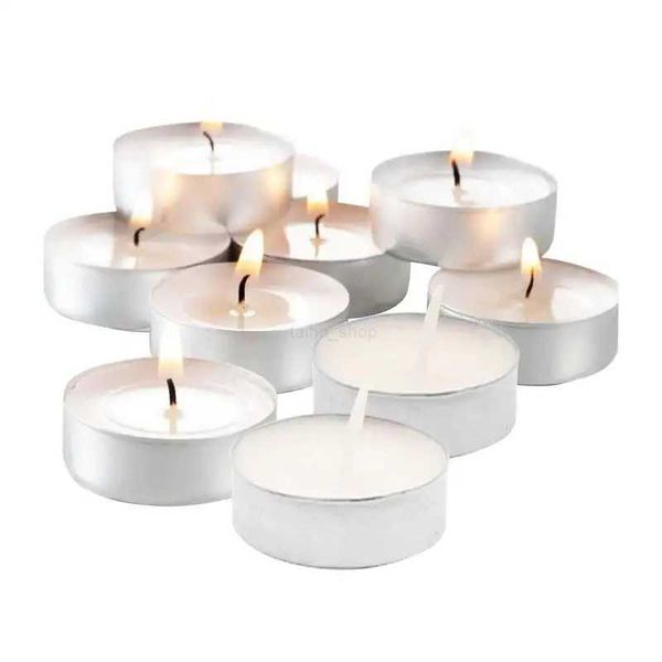 10 Pcs White Tea Light Candles Small Smokeless And Dripless Tealights Candles Set For Home Pool Dinner And Weddings SuppliesXJ240730