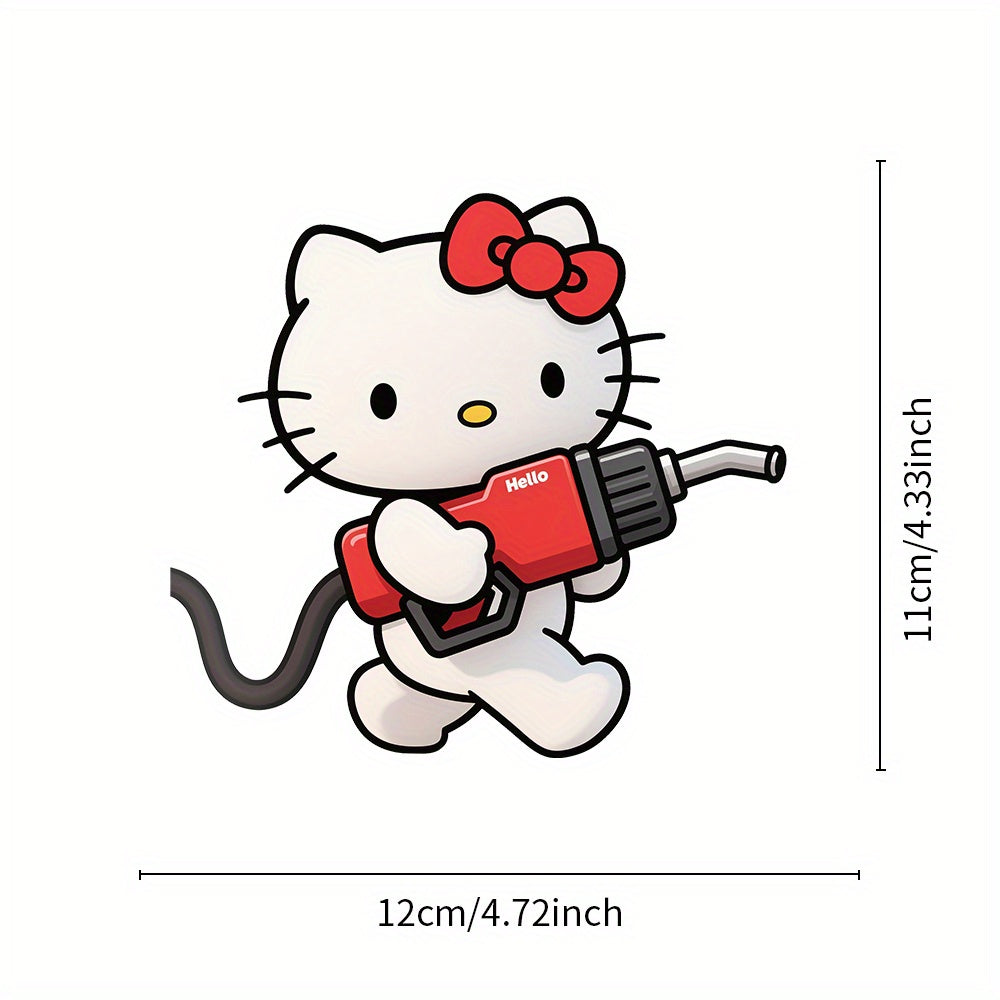 TEMU For Hello Kitty Car Stickers - Cute Cartoon Tank Decals With "for Hello Kitty" Text, Vibrant Colors For Cars, Motorcycles, Laptops, And More -