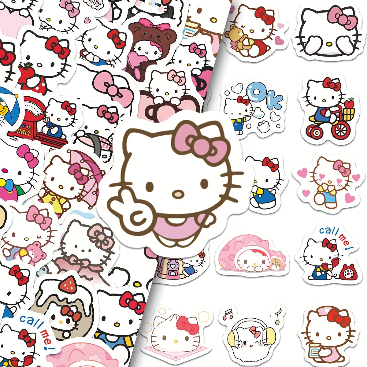 TEMU 85pcs Cute Waterproof Phone Case Stickers Hello Kitty Cartoon Notebook Decorative Stickers