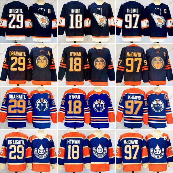2025 New Hockey Jersey Stitched 18 Hyman 29 Draisaitl 74 Skinner 93 Nugent-Hopkins 99 Gretzky