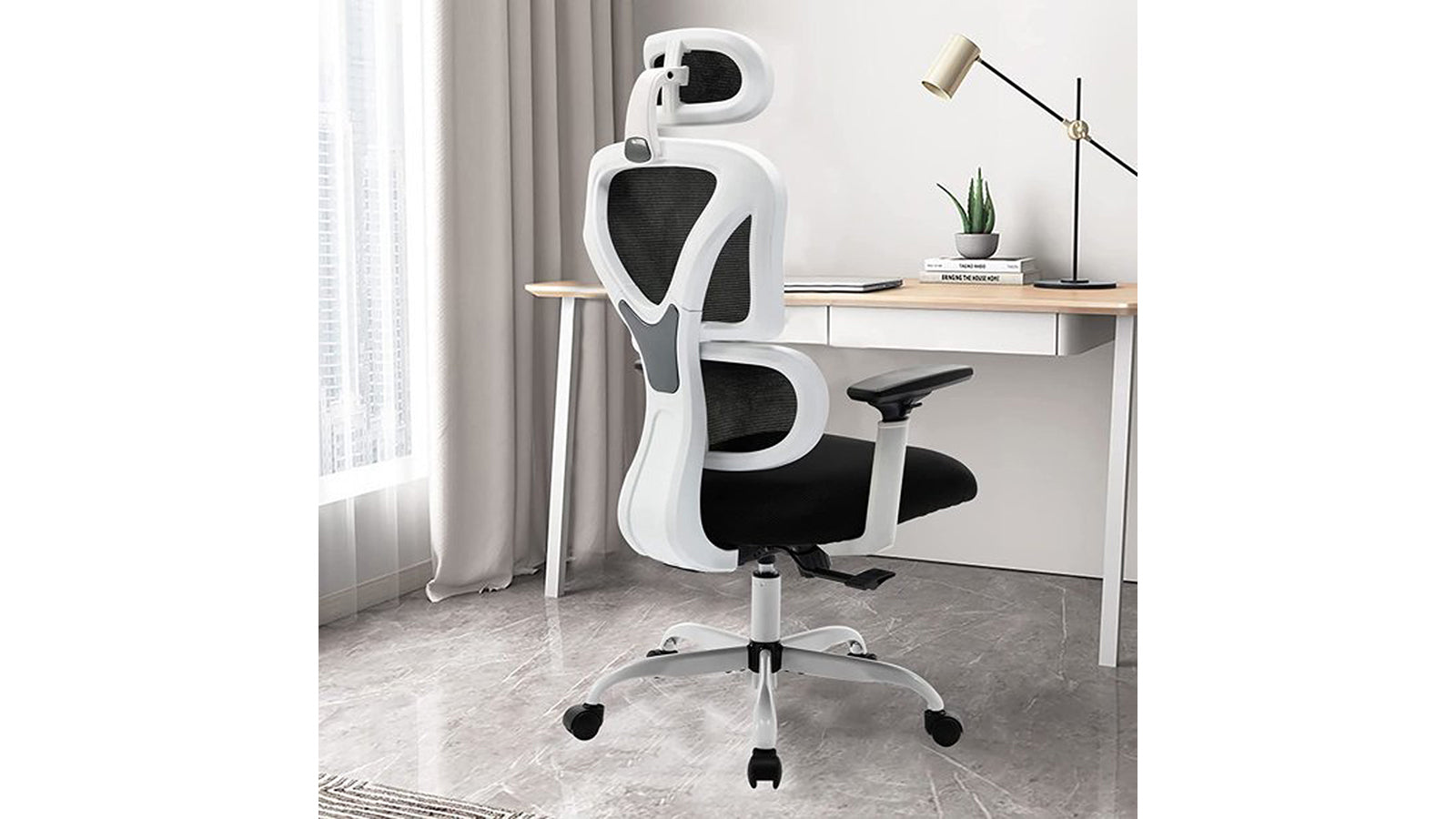 KERDOM FelixKing Ergonomic Chair: for Hard Floor White - Mute Universal Wheels