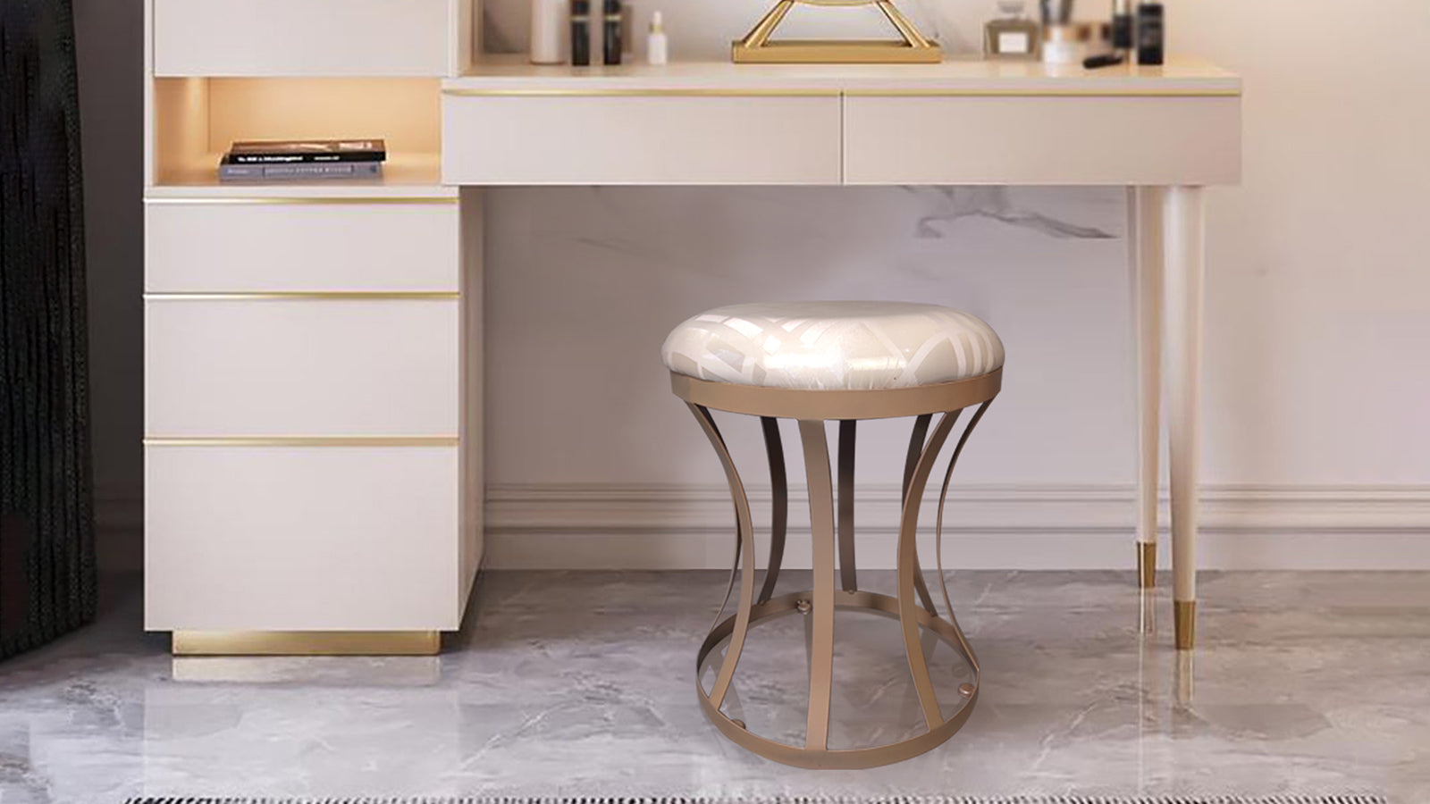 SunnyPoint Stool-Champagne Gold
