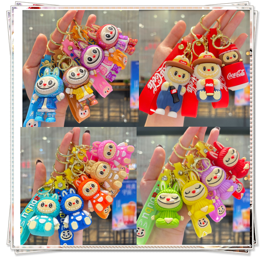 Mini labbub 2025 new cross-border labubu Keychain tide play bag pendant cute little sheep hook blind box gift car Keychain wholesale Christmas gifts