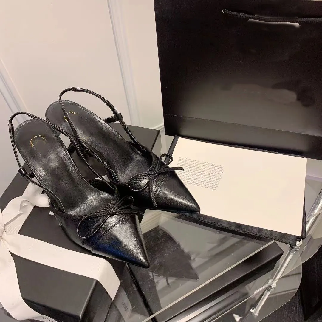 2024 Paris designer Little C new women&#039;s mid-heel sandals Elegant summer Triangle Lace sandals Women&#039;s backless heels Luxury shoes Women&#