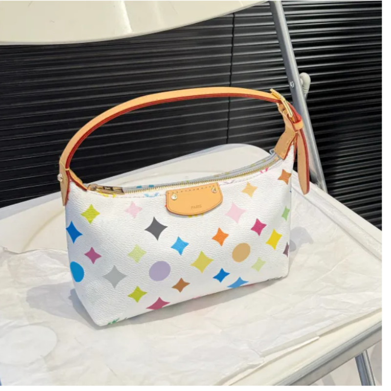 Murakami Colorful Flower Shoulder Bag Women Luxurys Designers Nano Pillow Bags Leather Totes Handbag Croissant Wallets Bag Purse Messenger Bag