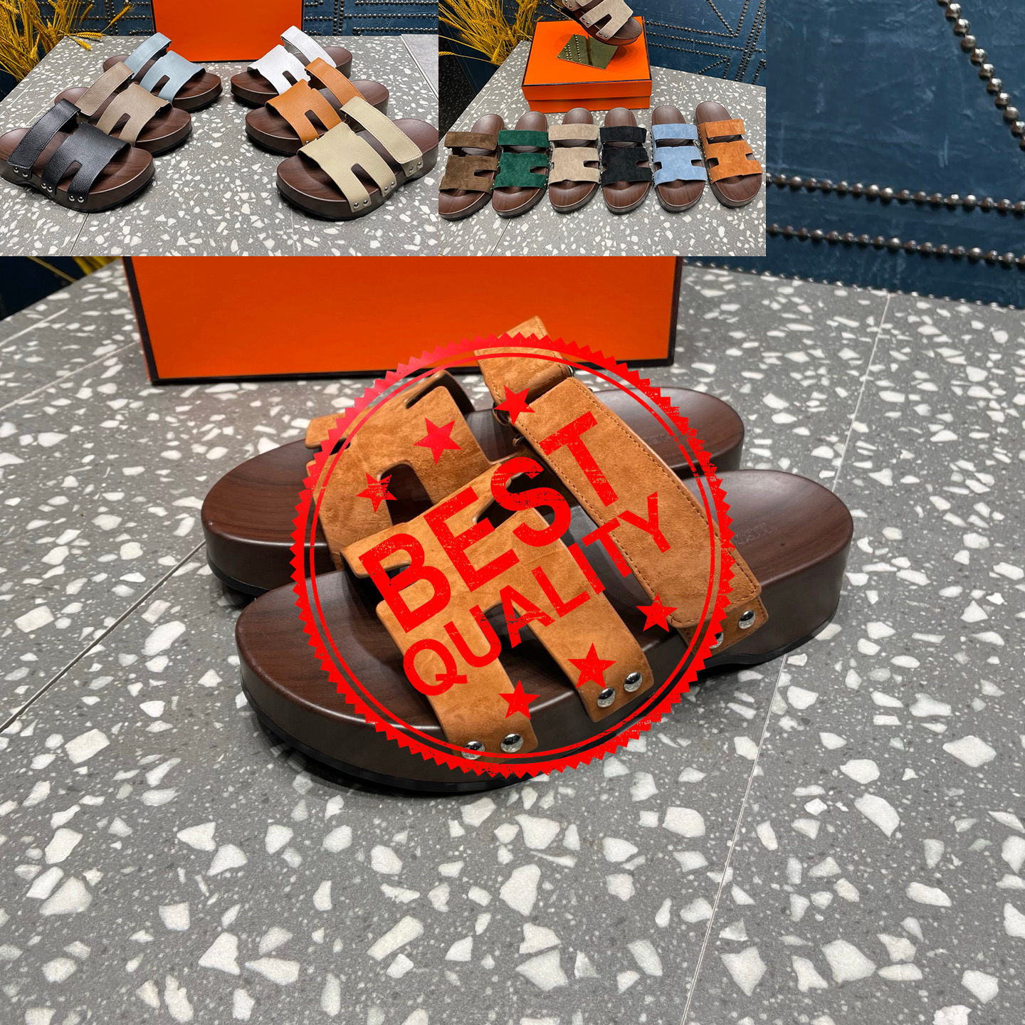 High quality fashion Sandals Luxury Designer real leather wood grain Women&#039;s Cross Elastic Band Flat Sandals Casual Comfortable Summer Shoes Wo