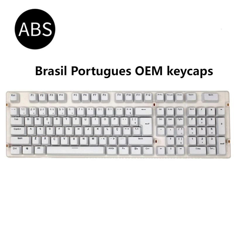 Brazilian Portugues 106 Keys Keycap Abnt2 Layout For Gaming Mechanical Keyboard OEM Backlight Double Color Injection Key caps