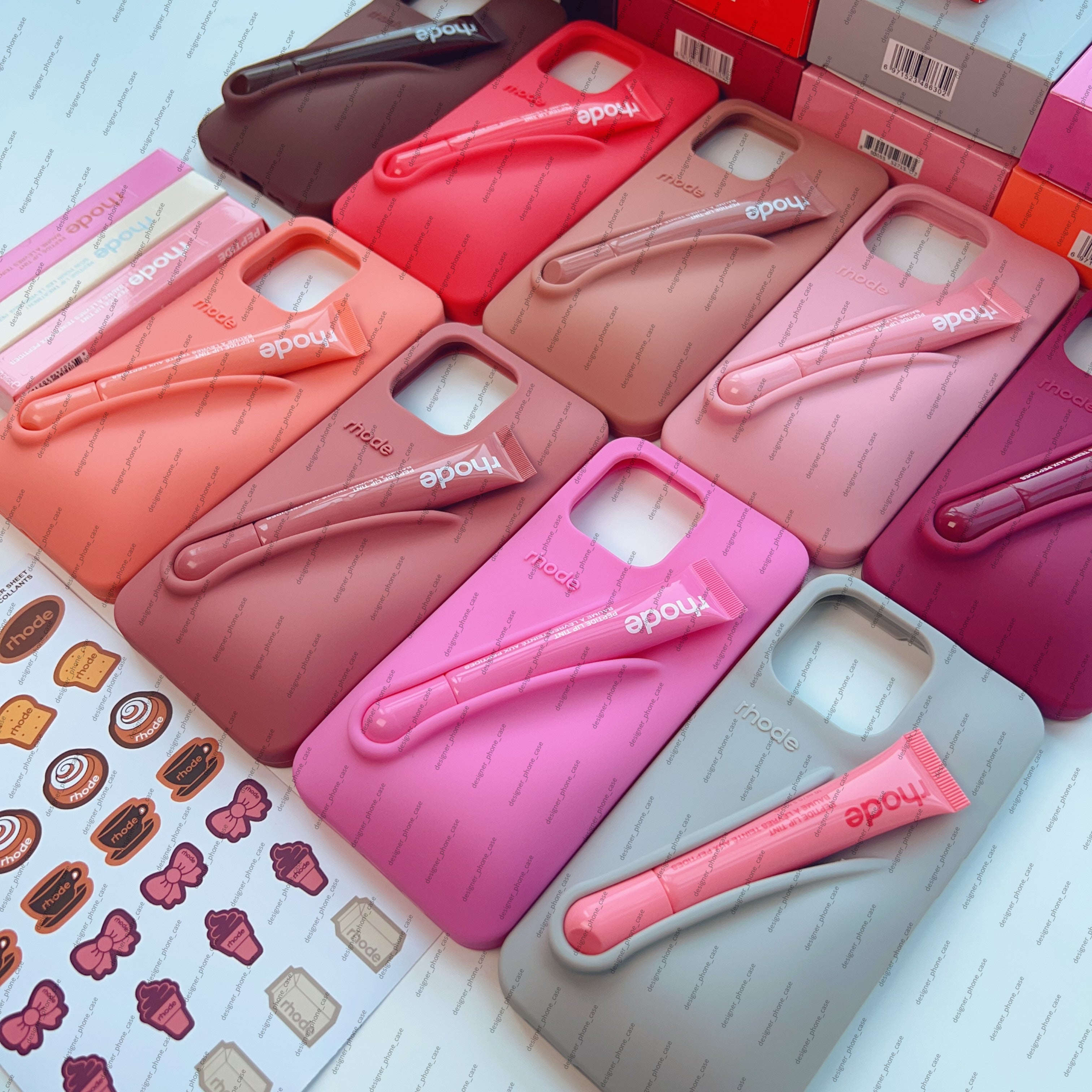 rhodes phone case For iPhone 16 Pro Max case 16 15 Plus 14 Pro 13 12 Luxurys Designer Fashion iphone case Lip Gloss Lipstick Lip Balm 3D Silicone Ph