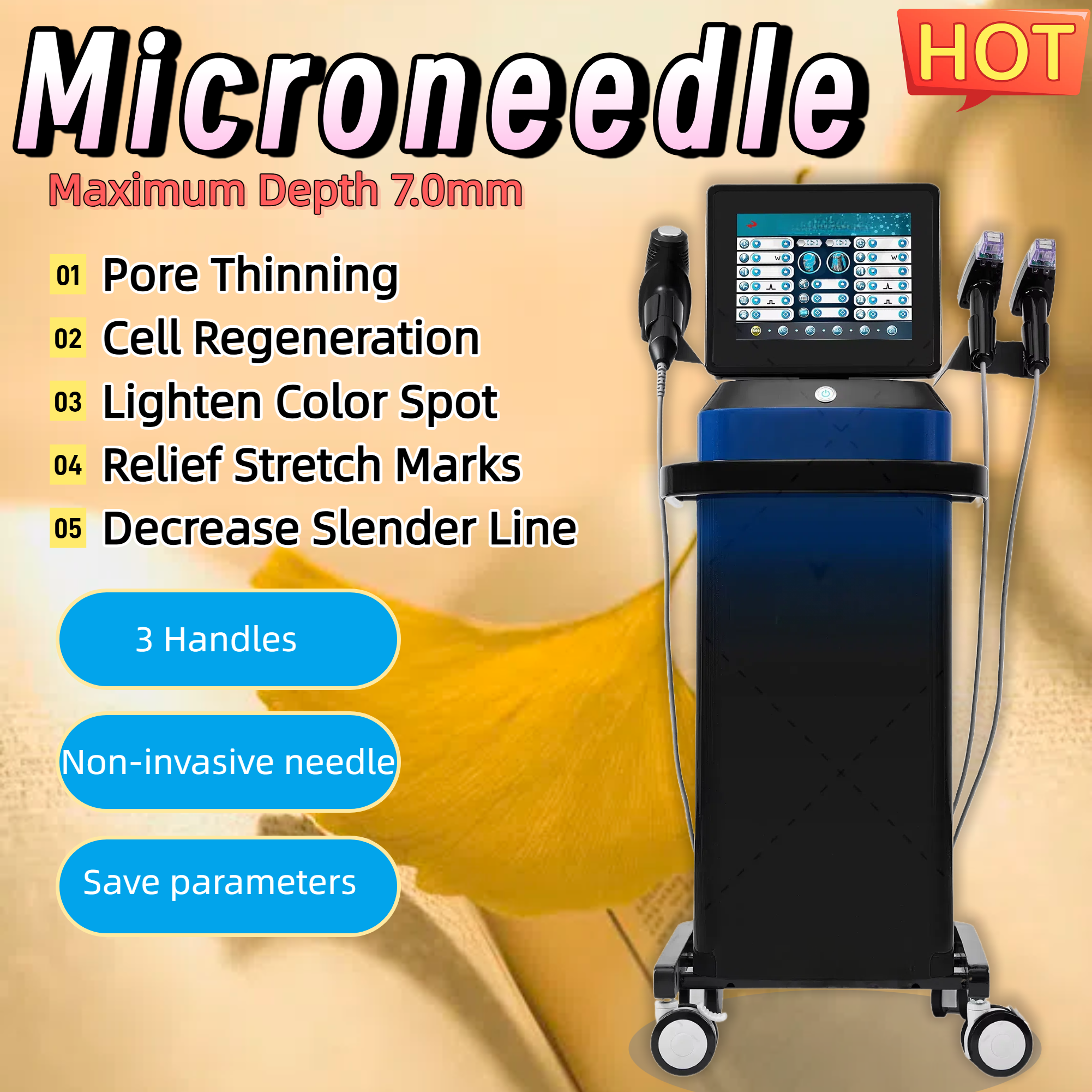 Morpheus 8 RF Microneedling Machine Facial Skin Care Beauty Cartridge Nutrition Input Pore Thinning Relief Stretch Marks Relief Dark Sore Machine