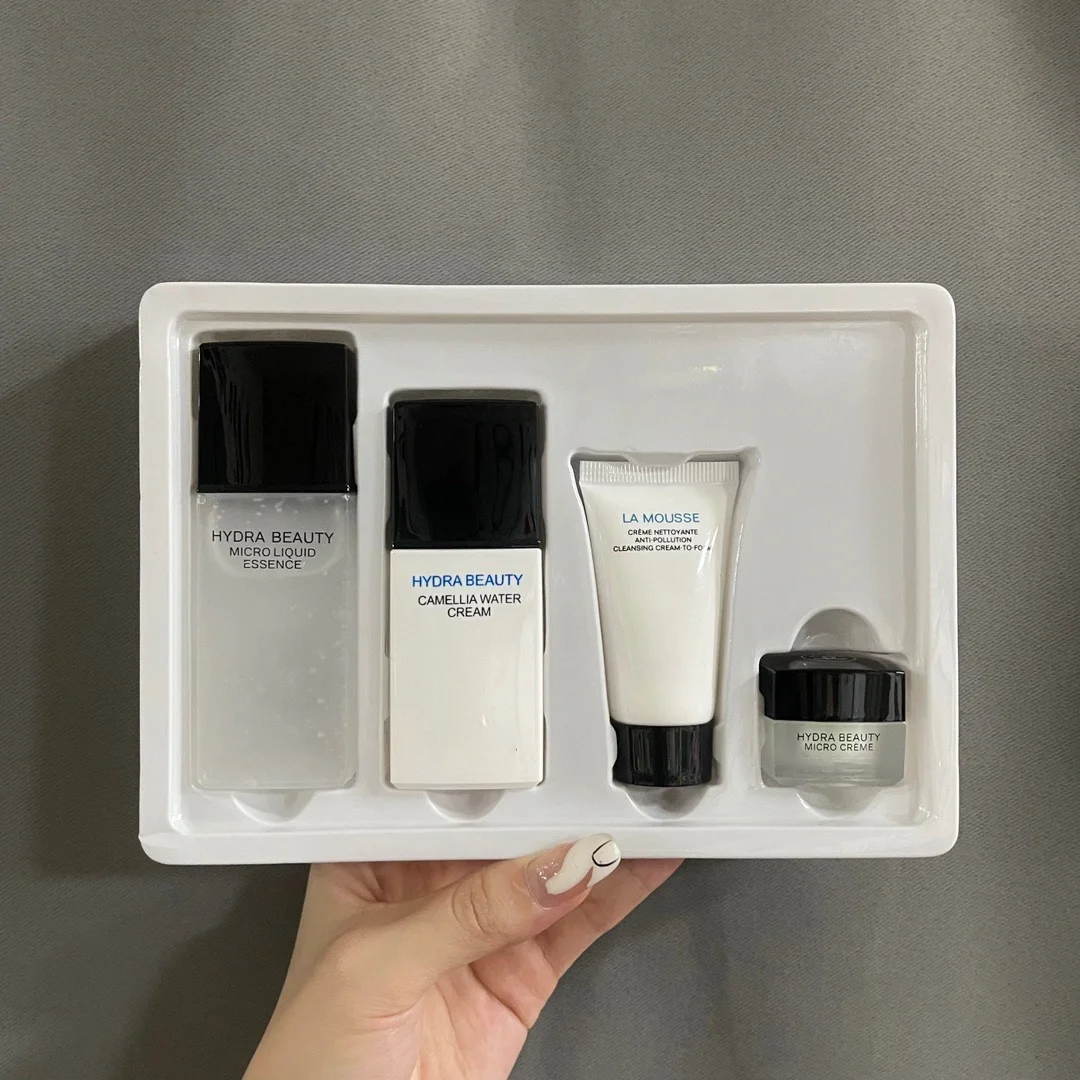 Brand Skin Care Set 4 Pcs Set Moisturizing Cream 4 In 1 Traveling Kit Face Skin Care Face Eye Cream Lip Balm Facial Cleansing Foam High Quality Fast