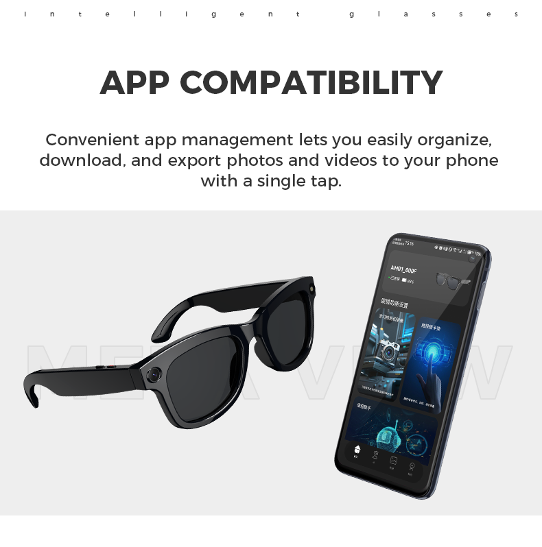 AI Smart Glasses with Camera 800W AI Real-Time Translation, Bluetooth Audio , Camera, Hands-Free Video Recorder for Travel, Sports, Outdoor Use (M01