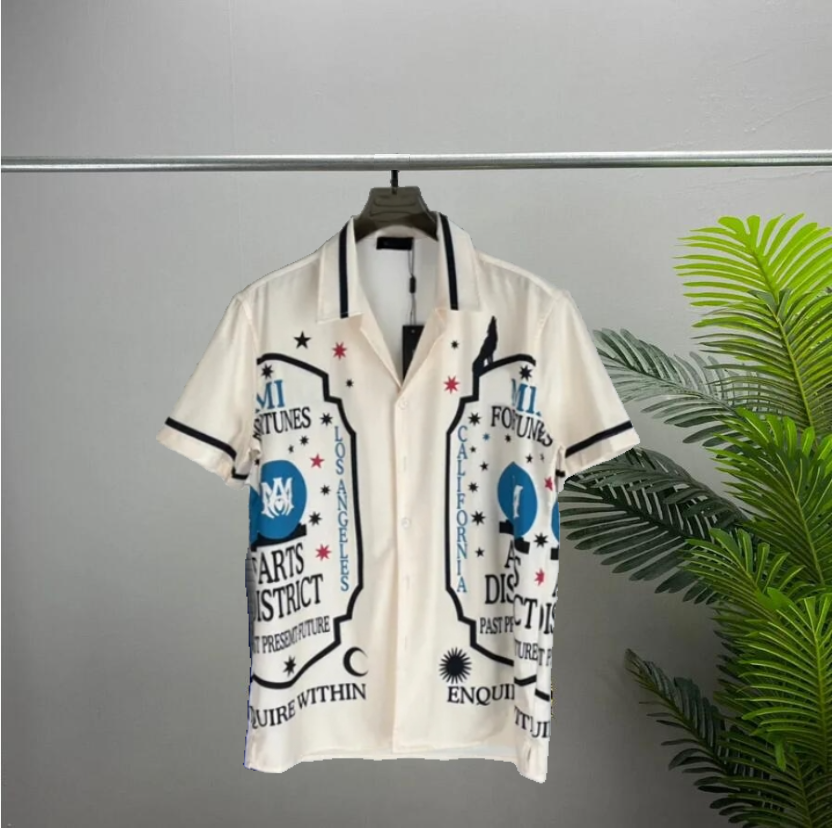 Men&#039;s designer shirt summer short sleeve casual button up shirt printed bowling shirt beach style breathable T-shirt clothing #203