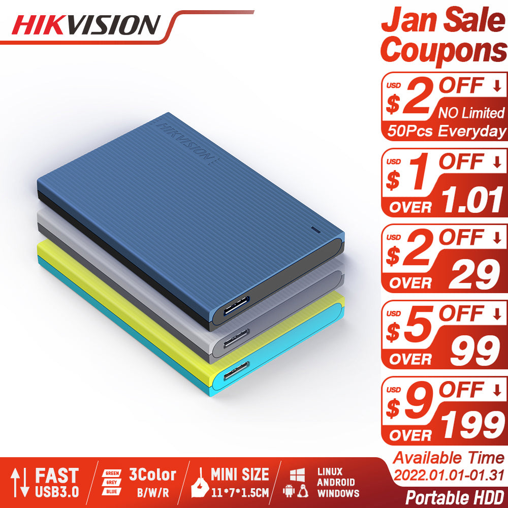 1TB Portable Hard Disk Drive External 2TB HDD USB3.0 Micro B Mobile External Storage for PC laptop HDD T30