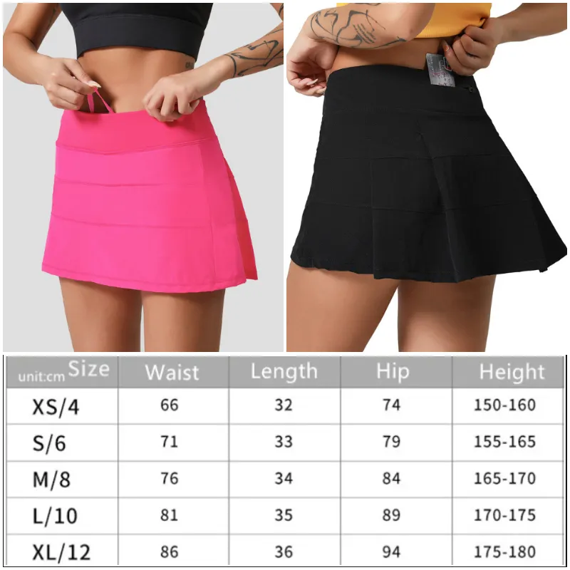 88207 Womens Yoga Outfits High Waist Tennis Skirts Exercise Pleated Skirt Cheerleaders Short Dresses Fitness Wear Girls Running Elastic Pants Sports