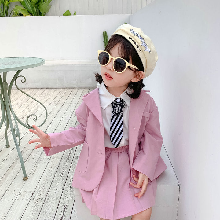 children fall clothes set autumn children long sleeve clothing sets jacket+skirt-pants baby girl outfits kids tracksuit