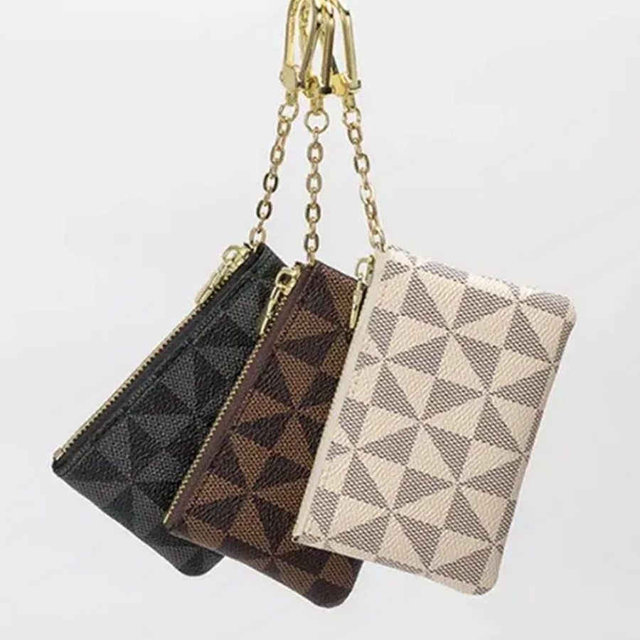 2025 Women PU Leather Coin Purse Mini Change Purses Kids Coin Pocket Wallets Key Chain Zipper Pouch Card Holder Wallets