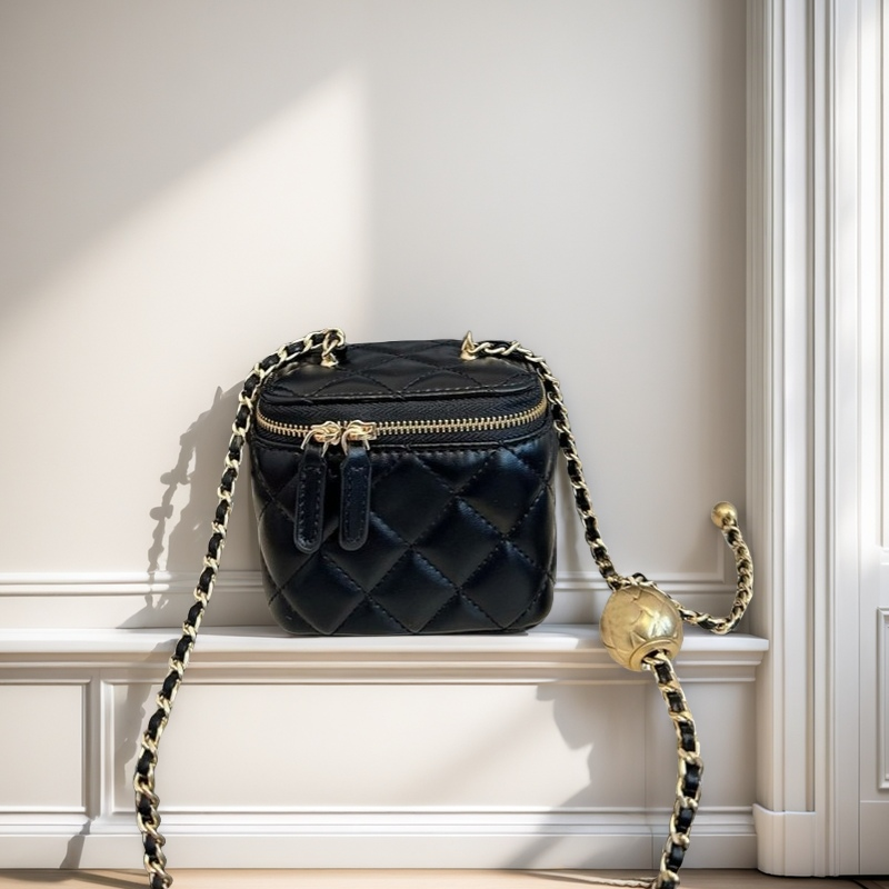 Designer Makeup Box Women mini Leather Handbag Shoulder bag Cosmetic Purse Toiletry Toiletries Pouch Storage Cosmetic-Nice Vanity Case Luxury Chain