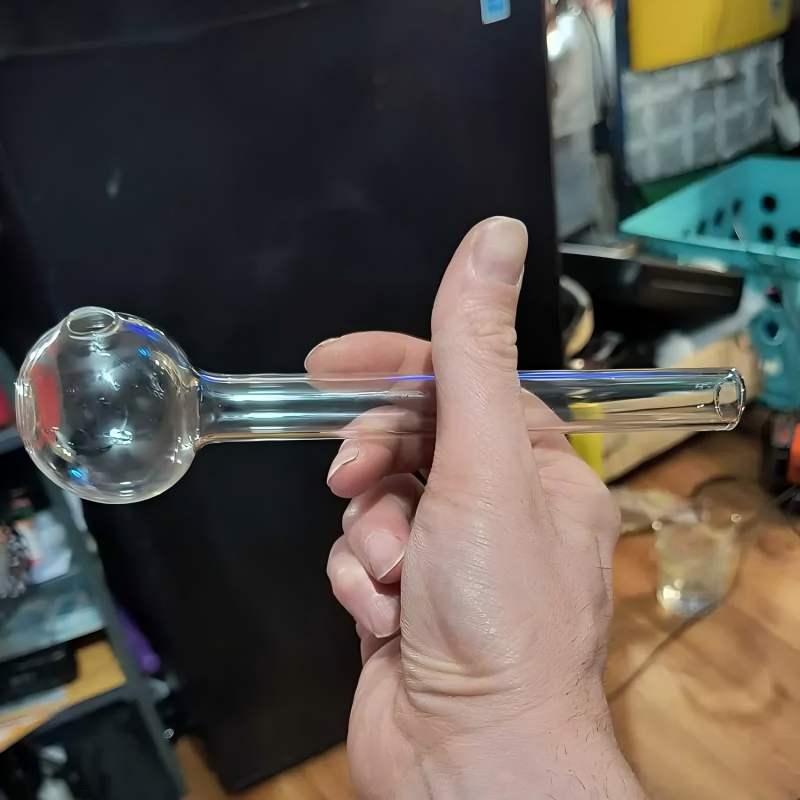 Big-Small Ball 50mm 20mm Glass Oil Burner Pipes Smoking Pyrex Glass Burners Bubbler Straight Hand Pipe Dab Rig Tool 7-1.8 Inch Length Oil Nail Bong