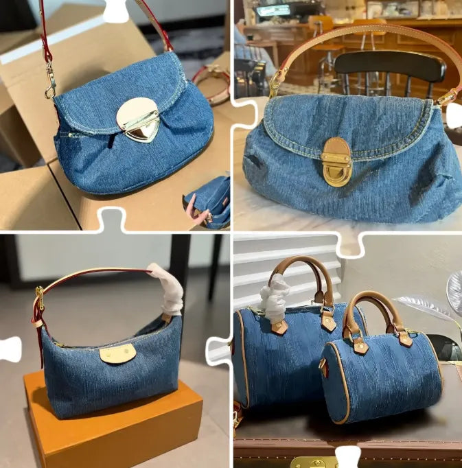 Designer Bags vintage denim Shoulder Handbag Purse bag women jeans Never Crossbody Pillow Totes large capacity