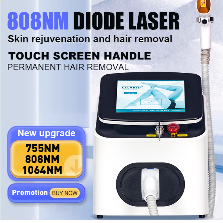 Professional 3 Wave 755 808 1064NM High Power Alexandrite Diode Laser Hair Removal Machine Factory Customized