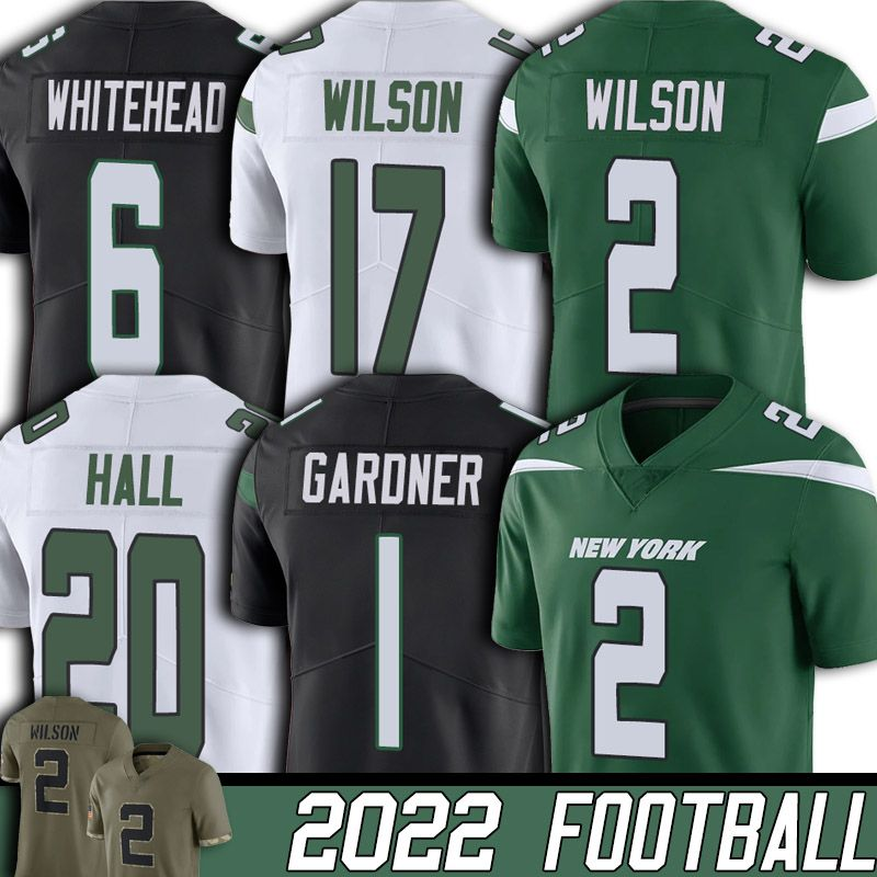 Zach Wilson 2 Football Jersey Mekhi Becton Ahmad Sauce Gardner Garrett Wilson Elijah Moore Braxton Berrios Jermaine Johnson II New Yorks Jetes Mike