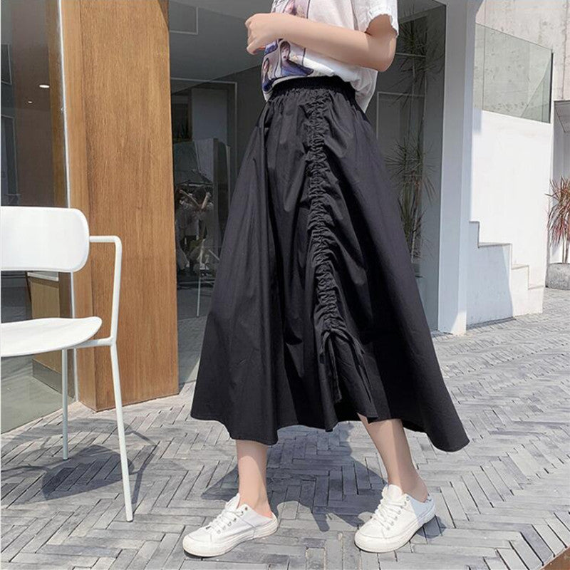 Blackday Womens Skirt Vintage Clothes Long Skirts Black Harajuku Summer High Waist Streetwear 2020 Fashion flowy Loose Elastic Chiffon