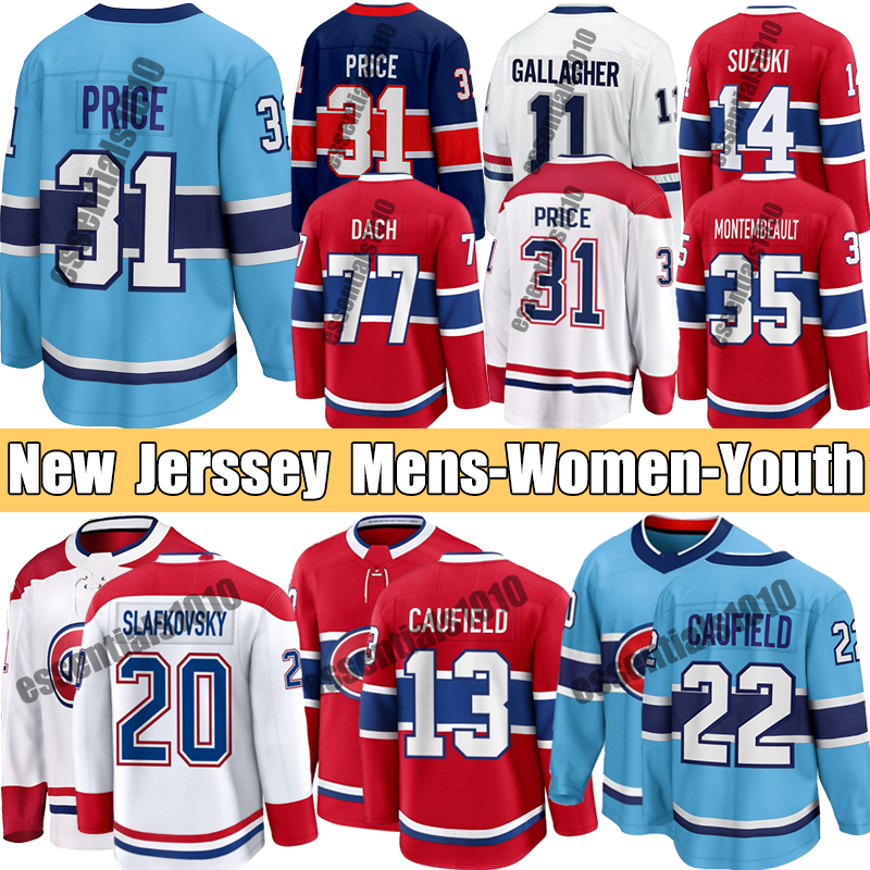 Hockey Jerseys #14 Suzuki Kirby jersey Juraj Slafkovsky Dach Newhook Casey DeSmith Brendan Gallagher Carey Price Montreall Cole Caufeld Matheson Can