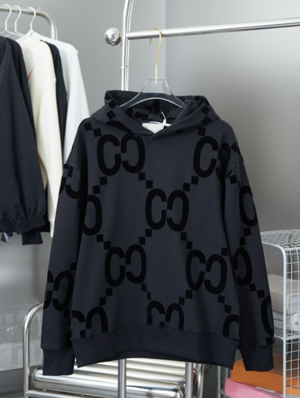 New AOP jacquard letter knitted sweater in autumn - winter acquard knitting machine e Custom jnlarged detail crew neck cotton Designer hoodies C422H