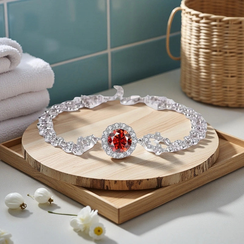 2CT Moissanite S925 sterling silver starry sky bubble bracelet, high-end, light luxury, fashionable and individual rose bubble mat women&#039;s brac