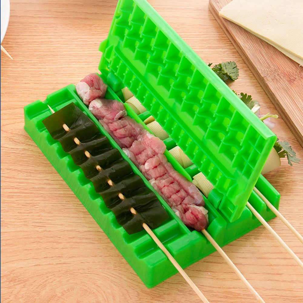 Barbecue Stringer Skewers Kebab Maker Box Machine Beef Meat Vegetable String Grill Barbecue Kitchen Accessories BBQ Gadget