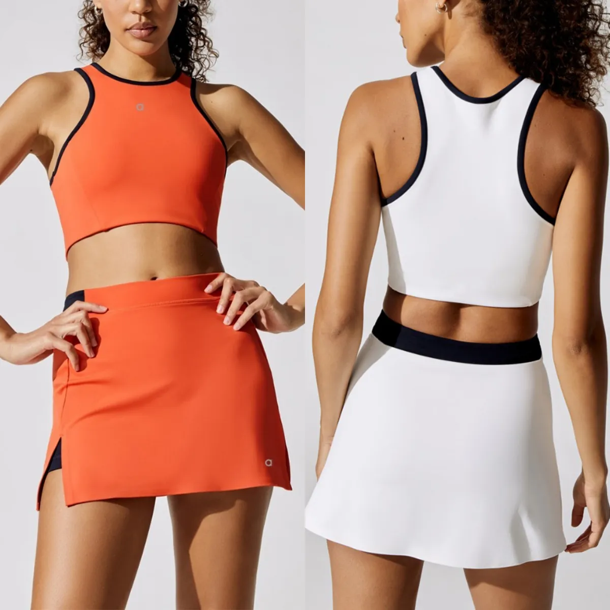 A257 Tennis Suit Womens Outdoor Sports Running Yoga Top and Skirts Suit Moisture-absorbing Breathable Fitness Clothes