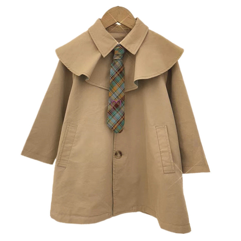 Litter Girl 2021 Autumn Jacket And Coat Baby Girl Wind Coat Children Long Outerwear Kids Clothing