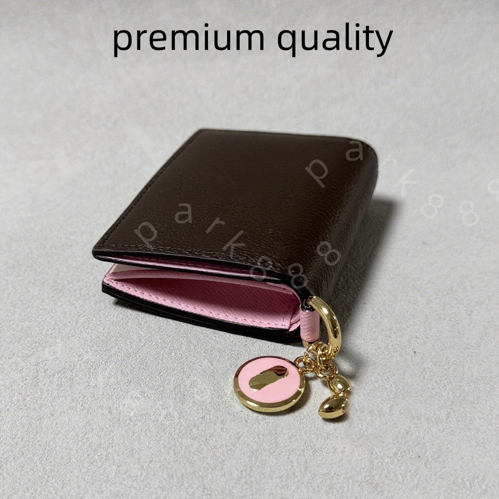 (Order by pic in opt, not by desc) Women&#039;s Leather Coin Purse Keychain Card Holder - Mini Wallet with Key Ring & Card Slots