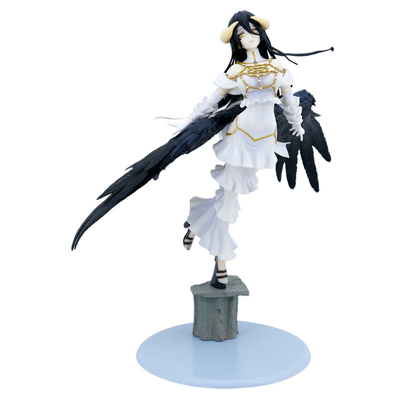 Novelty Games Anime Overlord Albedo 28cm Pvc Action Figure Pure White Demon Statue Model Doll Flying Posture Figurines Christmas Gift Orname