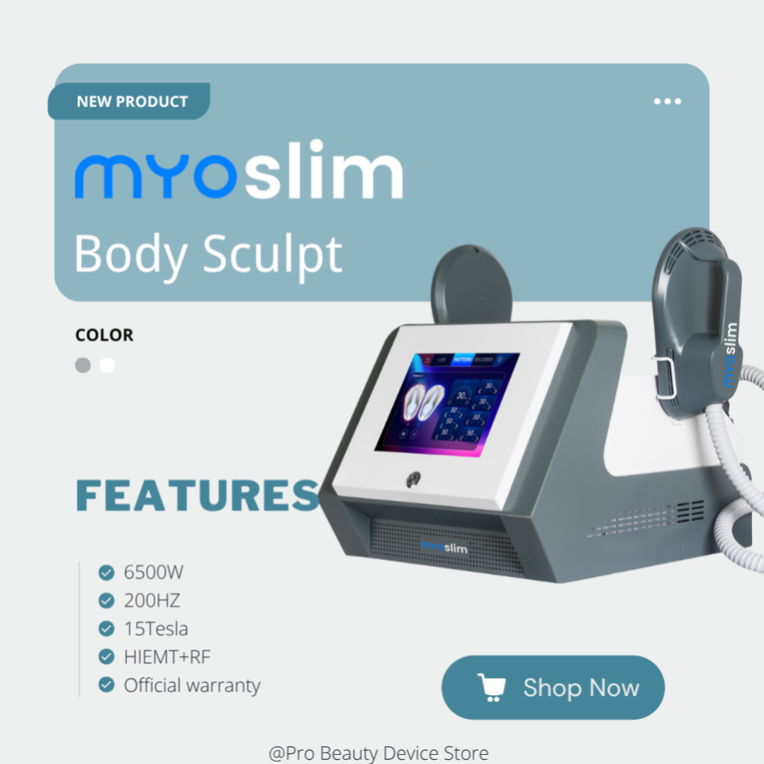 Myoslim EMS RF Professional 6500W Machine Electrical Muscle Stimulation Slimming Device for Abdomen Arms Legs Buttocks