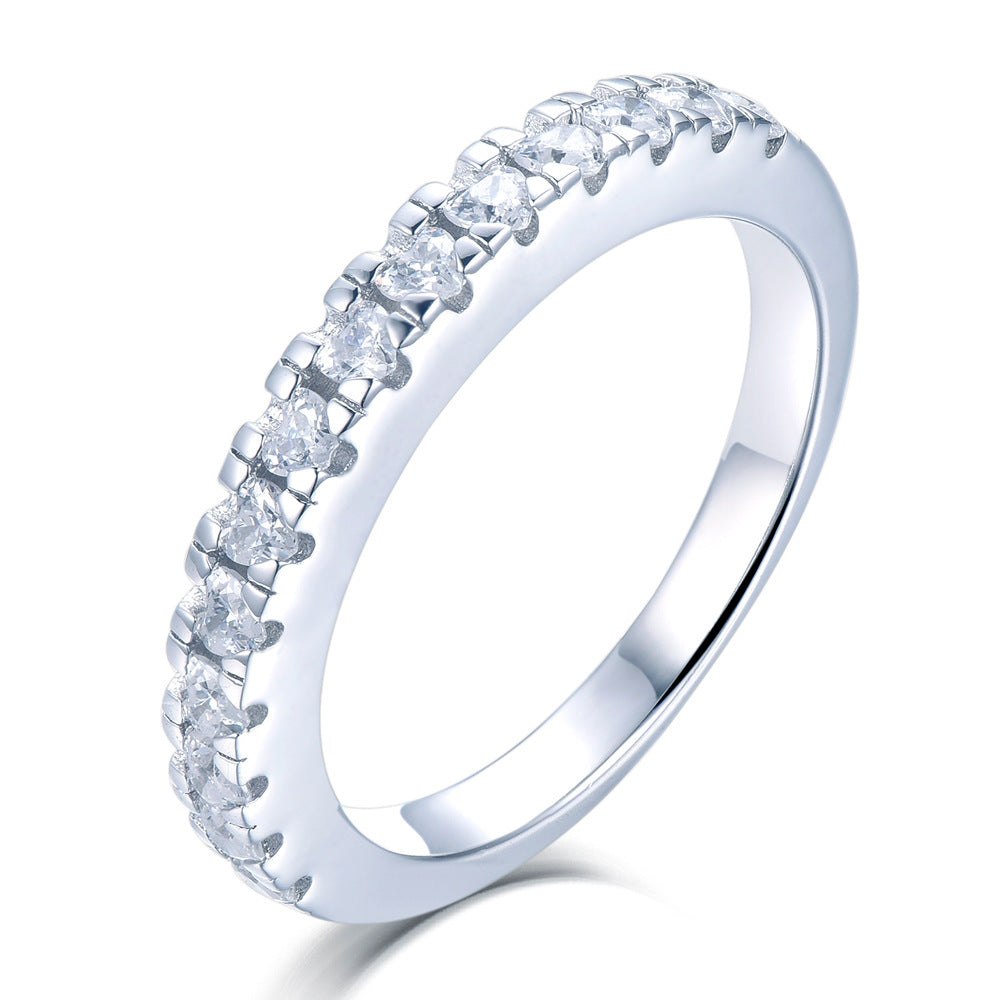 European and American Fashion High-End Tonglin S925 Silver Ring Womens Electroplating 18K Rose Gold Micro Inlaid Zircon Gang Drill Lettering