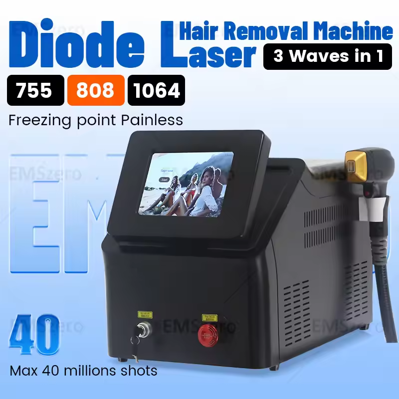 Products Diode Laser 3 Band 808NM Painless Freezing Point Permanent Hair Removal For Home Appliances
