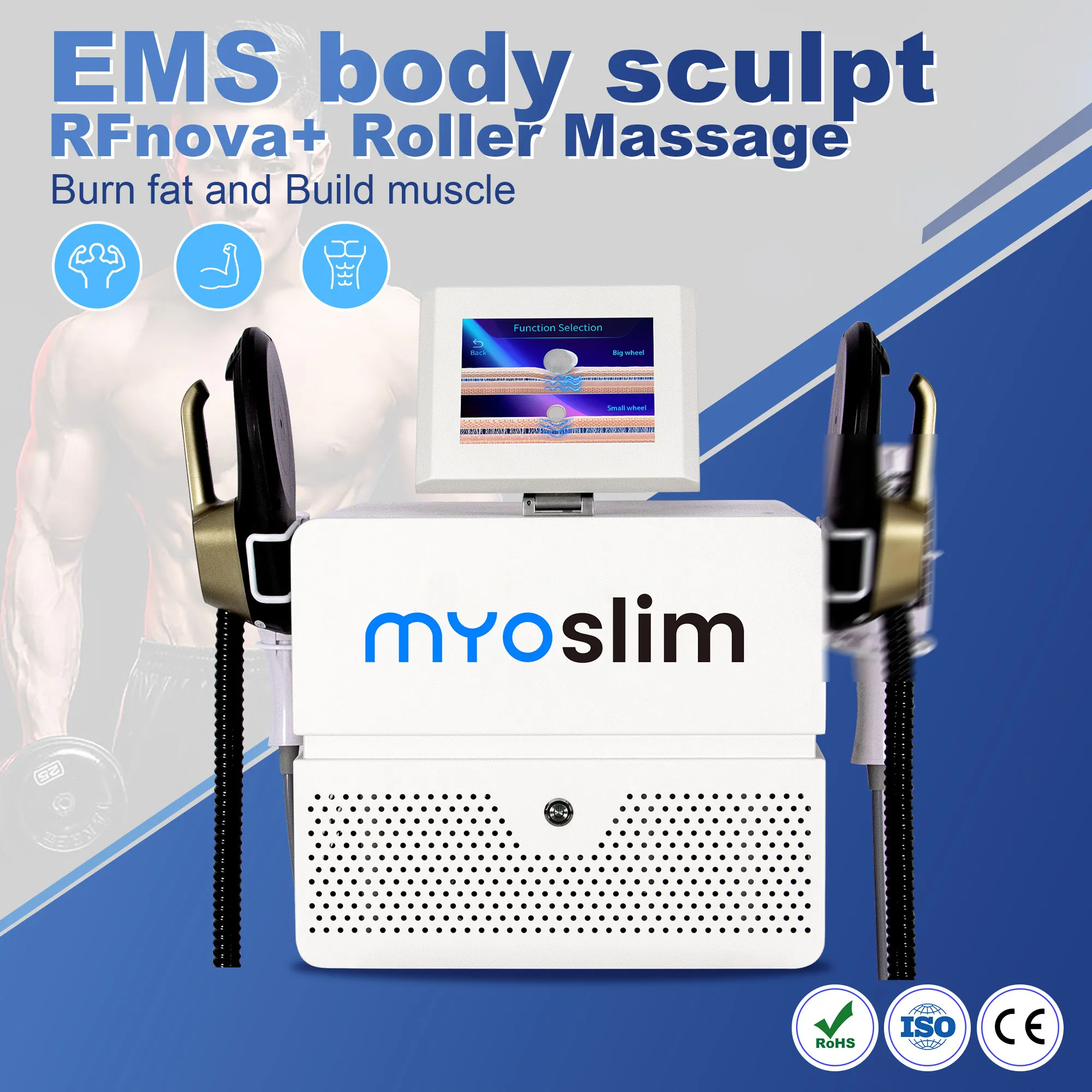 Myoslim Ems Electrical Stimulation Body Shaping Instrument Roller Massage 2 In 1 Home Slimming and Firming Beauty Instrument