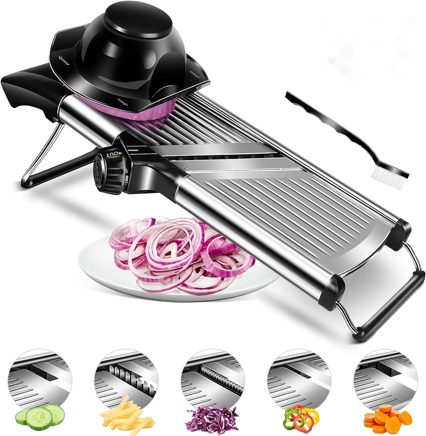 Stainless Steel Vegetable Slicer With 5 Blades Adjustable Mandoline Slicer Professional Vegetable Grater Onion Graters Potato Vegetable Cutter